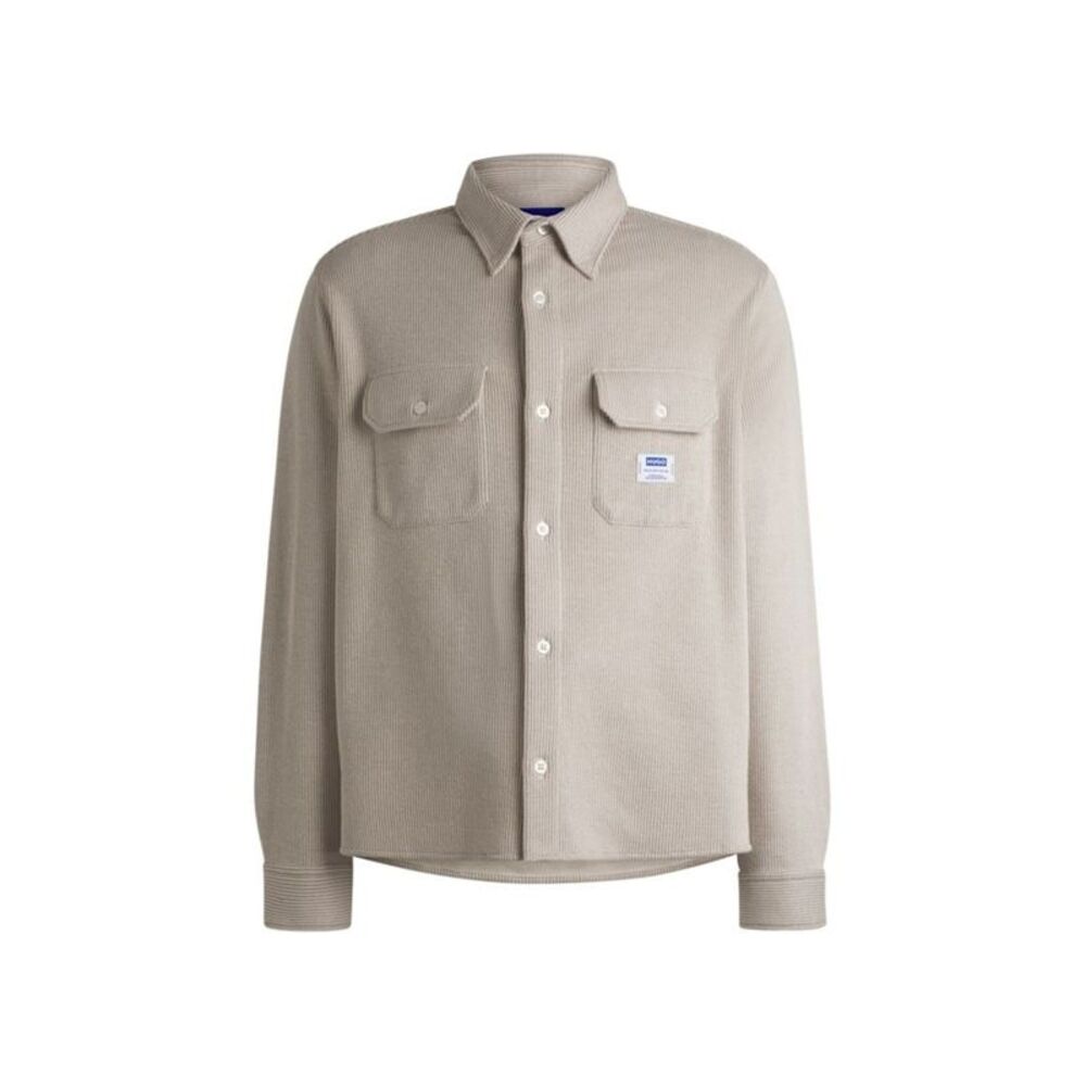 Hugo Boss Mens Waffle Knit Button Up Shirt, NWT